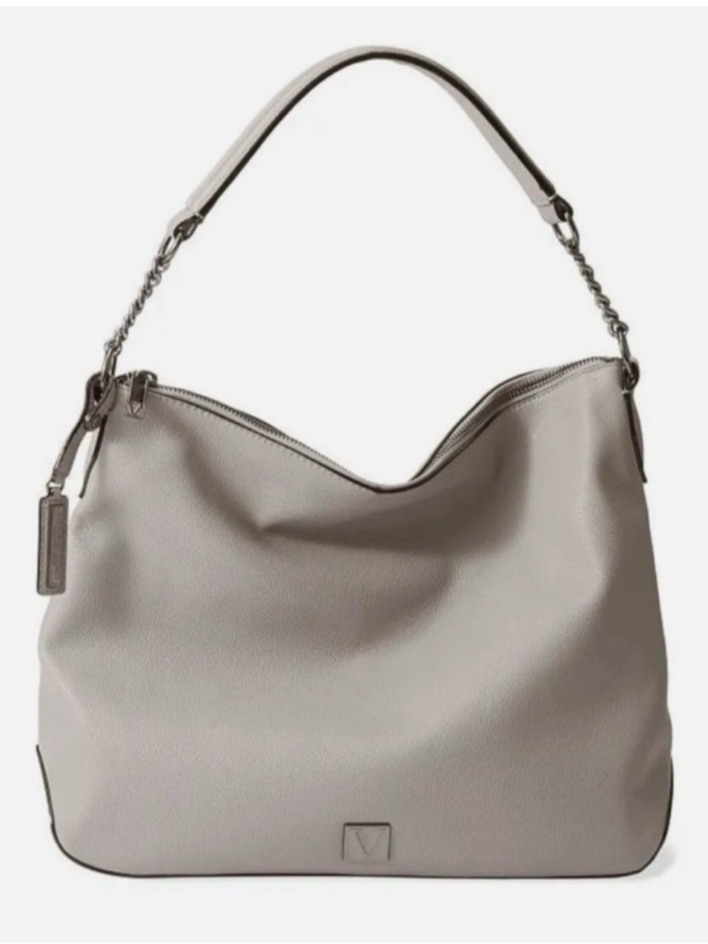 Victoria's Secret Pebbled Leather Shoulder Bag in Light Gray